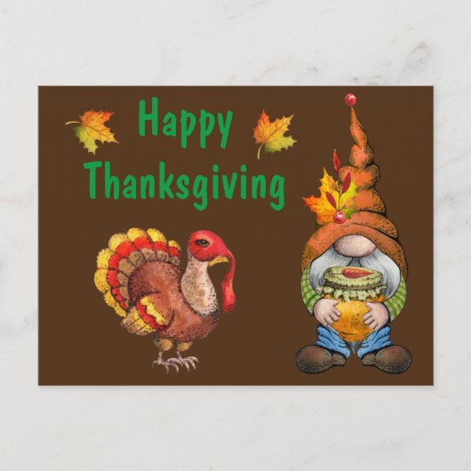 Carte Postale Bon thanksgiving Gnome (Devant)