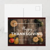 Carte Postale Bon thanksgiving Gourds sur bois rustique (Devant / Derrière)