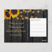 Carte Postale Bon thanksgiving grange bois accueil rustique (Dos)