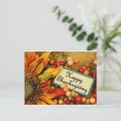 Carte Postale Bon thanksgiving Joli vacances florales (Debout devant)