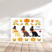 Carte Postale Bon thanksgiving Labrador Silhouette Blanc