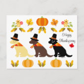 Carte Postale Bon thanksgiving Labrador Silhouette Blanc (Devant)