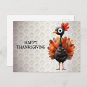 Carte Postale Bon thanksgiving mignon Bébé coloré Turquie (Devant / Derrière)