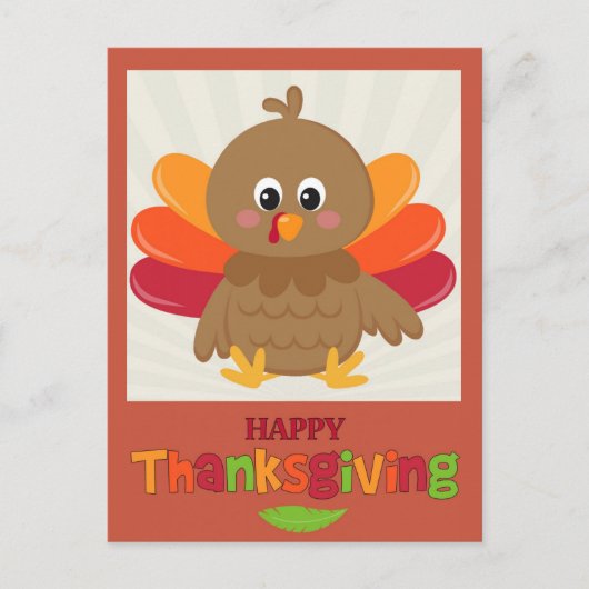 Carte postale bon thanksgiving mignonne Cartoon Tu (Devant)