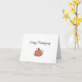 Carte postale bon thanksgiving mignonne Citrouille (Fleur jaune)