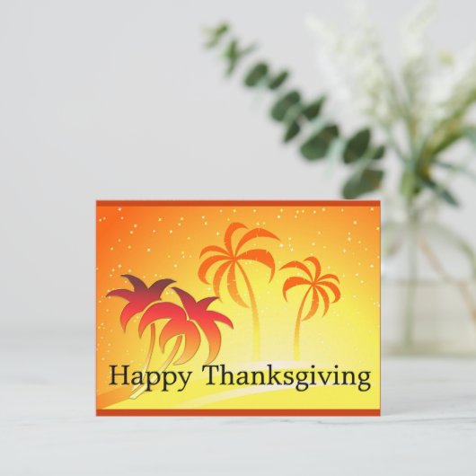 Carte postale Bon thanksgiving Palm Tree lumineux (Debout devant)