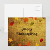 Carte Postale bon thanksgiving, Personnalisé (Devant / Derrière)