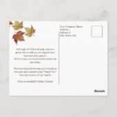 Carte Postale Bon thanksgiving personnalisé (Dos)