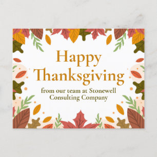 Carte Postale Bon thanksgiving personnalisé Automne Marketing d'