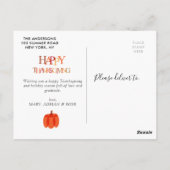 Carte Postale Bon thanksgiving photo couleur automne (Dos)