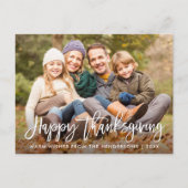 Carte Postale Bon thanksgiving photo de script de pinceau modern (Devant)