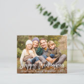 Carte Postale Bon thanksgiving photo de script de pinceau modern (Debout devant)