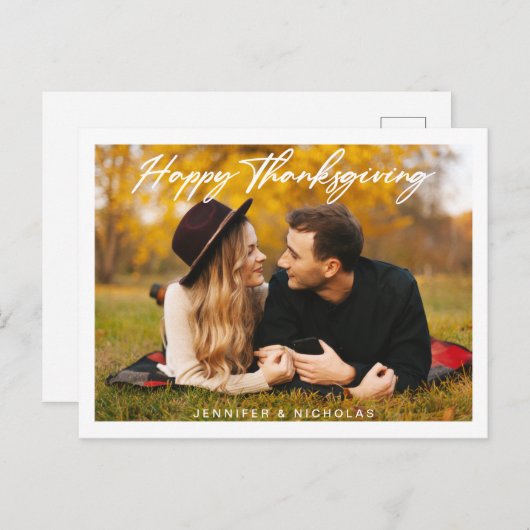 Carte postale bon thanksgiving Script Photo (Devant / Derrière)