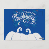 Carte Postale Bon thanksgiving texte élégant avec Citrouille mig (Dos)