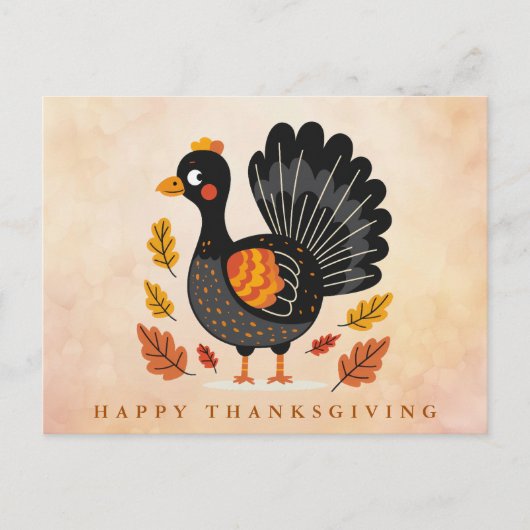 Carte postale Bon thanksgiving Turquie mignonne (Devant)
