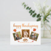 Carte Postale bon thanksgiving vacances 3 photos collage chic (Debout devant)