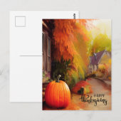 Carte Postale Bon thanksgiving vie calme à la campagne (Devant / Derrière)