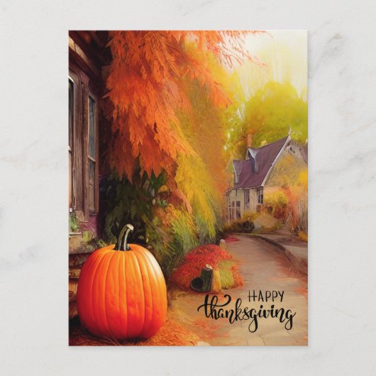 Carte Postale Bon thanksgiving vie calme à la campagne (Devant)