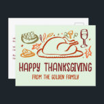 Carte Postale Bon thanksgiving Whimsgiving sur mesure<br><div class="desc">Carte postale idéale pour souhaiter bon thanksgiving à la famille, aux amis ou aux collègues! L'art fait main pour vous ! Parfait pour un jour de fête de Thanksgiving ou d'Amical - changez le texte pour vos besoins. ENTIÈREMENT PERSONNALISABLE ! Cliquez sur "Personnaliser" ci-dessus pour modifier le texte à l'avant...</div>