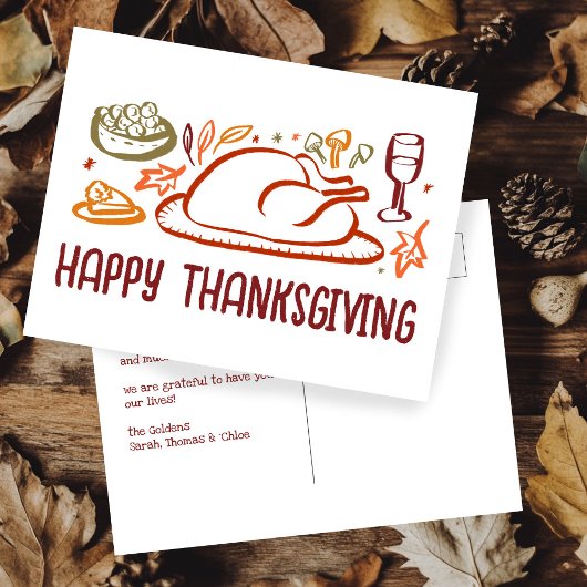 Carte Postale Bon thanksgiving Whimsgiving sur mesure