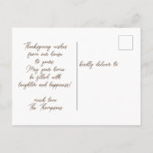 Carte Postale Bon thanksgiving WordArt Automne 2024 Brown (Dos)