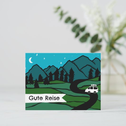 Carte Postale Bon voyage Campervan Vanlife Mobil Sommer Berg (Debout devant)