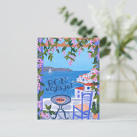 BON VOYAGE Fleurs Terrasse Grèce île