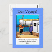 Carte postale Bon Voyage Humour (Devant / Derrière)