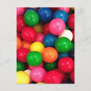 Carte Postale Bonbon à bille de gomme colorée