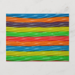 Carte Postale Bonbon de réglisse de couleur arc-en-ciel
