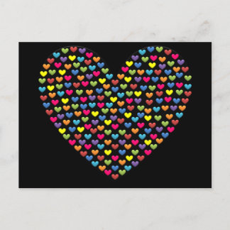 Carte Postale BonBon Rainbow Love Hearts
