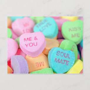 Carte Postale bonbon Valentine Coeurs