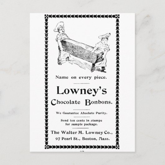 Carte Postale Bonbons au chocolat de Lowney (Devant)