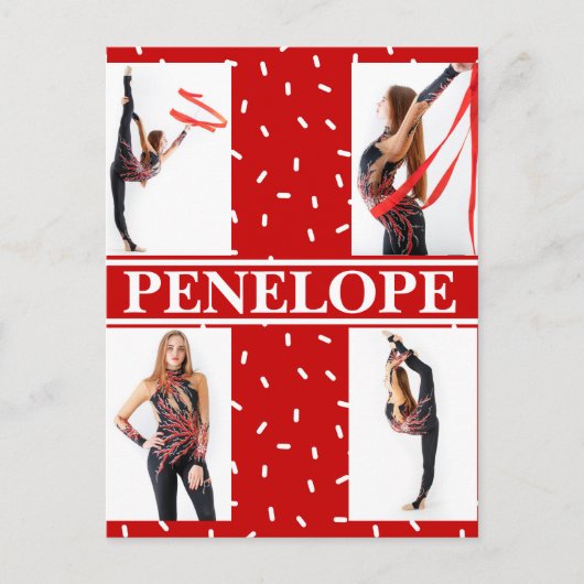 Carte Postale Bonbons de Noël Saupoudrer 4 Photo Collage (Devant)