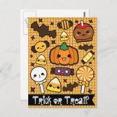 Carte Postale Bonbons d'Halloween (Devant / Derrière)