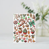 Carte Postale Bonbons et friandises de Noël Clipart (Debout devant)
