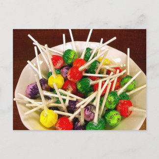 Carte Postale Bonbons sucreries sucré lollipop collation traiter