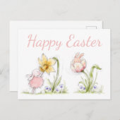 Carte Postale Boncs de Pâques et Daffodique (Devant / Derrière)