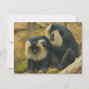 Carte Postale Bond Macaque - Rituel Grooming