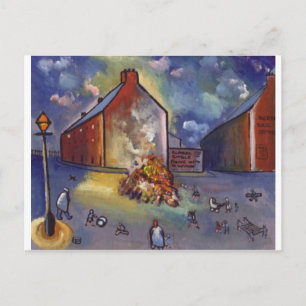 CARTE POSTALE BONFIRE NUIT