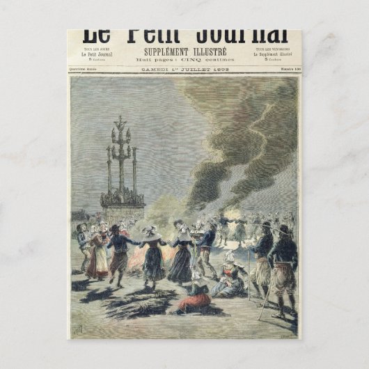 Carte Postale Bonfires allumé pour célébrer le solstice d'été à (Devant)