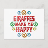 Carte Postale Bonheur de Giraffe (Devant)