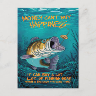 Carte Postale Bonheur de la pêche à la basse