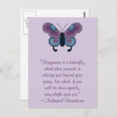 Carte postale Bonheur papillon Nathaniel Hawthorne (Devant / Derrière)