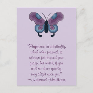 Carte postale Bonheur papillon Nathaniel Hawthorne