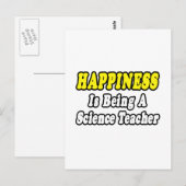 Carte Postale Bonheur...Professeur de sciences (Devant / Derrière)