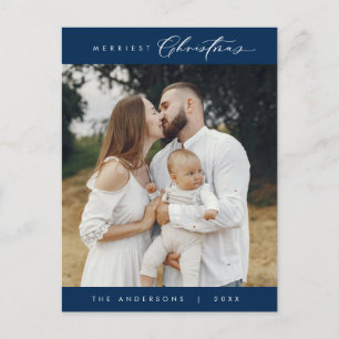 Carte Postale Bonheur Salutation Merriest Christmas Family Photo