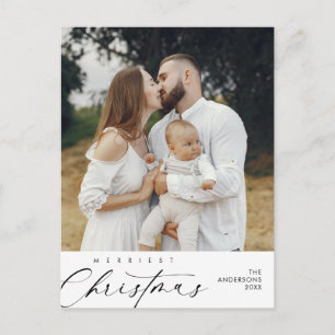 Carte Postale Bonheur Salutation Merriest Christmas Family Photo