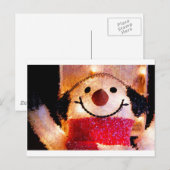 CARTE POSTALE BONHOMME DE NEIGE (Devant / Derrière)