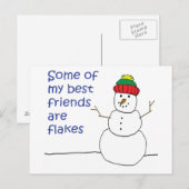 Carte Postale Bonhomme de neige (Devant / Derrière)